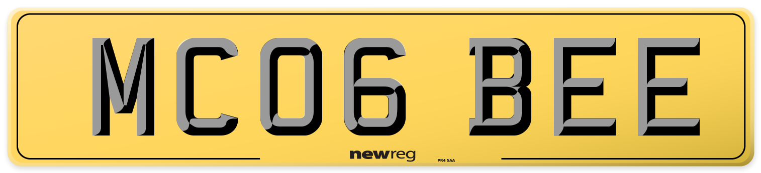 MC06 BEE Rear Number Plate