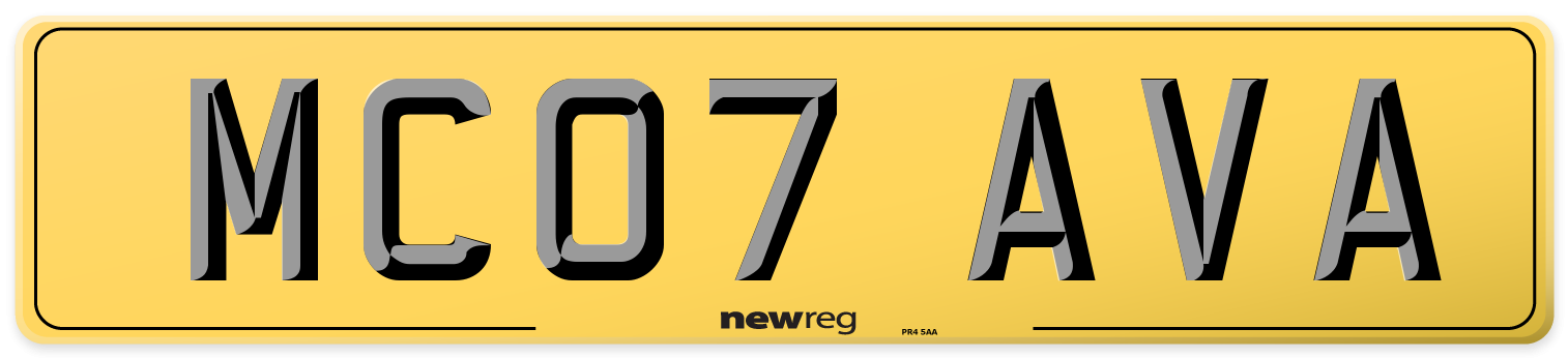 MC07 AVA Rear Number Plate