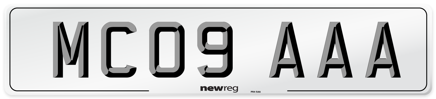 MC09 AAA Front Number Plate