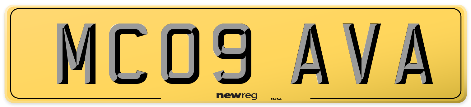 MC09 AVA Rear Number Plate