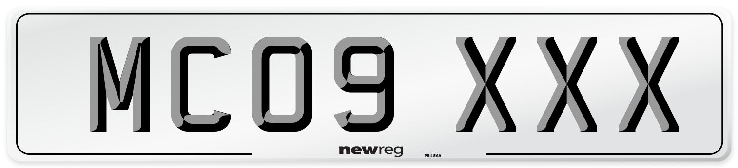 MC09 XXX Front Number Plate