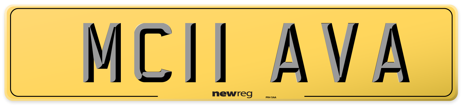 MC11 AVA Rear Number Plate