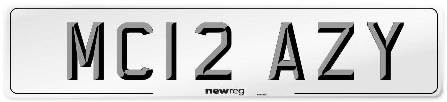 MC12 AZY Front Number Plate