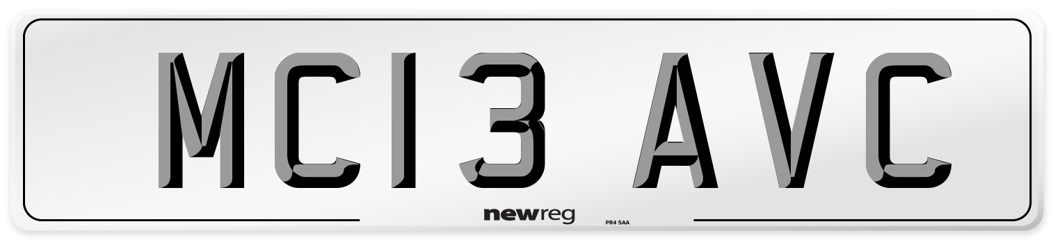 MC13 AVC Front Number Plate