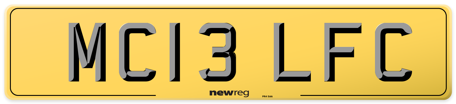 MC13 LFC Rear Number Plate