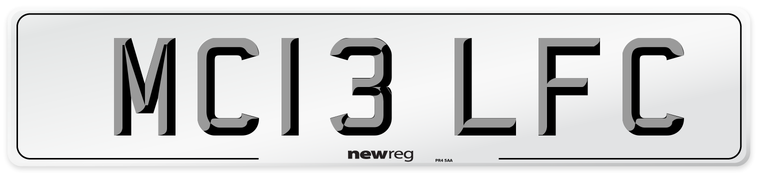 MC13 LFC Front Number Plate