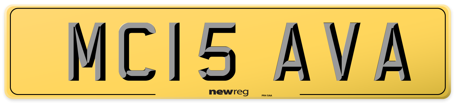 MC15 AVA Rear Number Plate