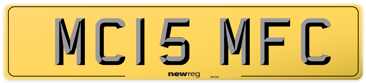 MC15 MFC Rear Number Plate