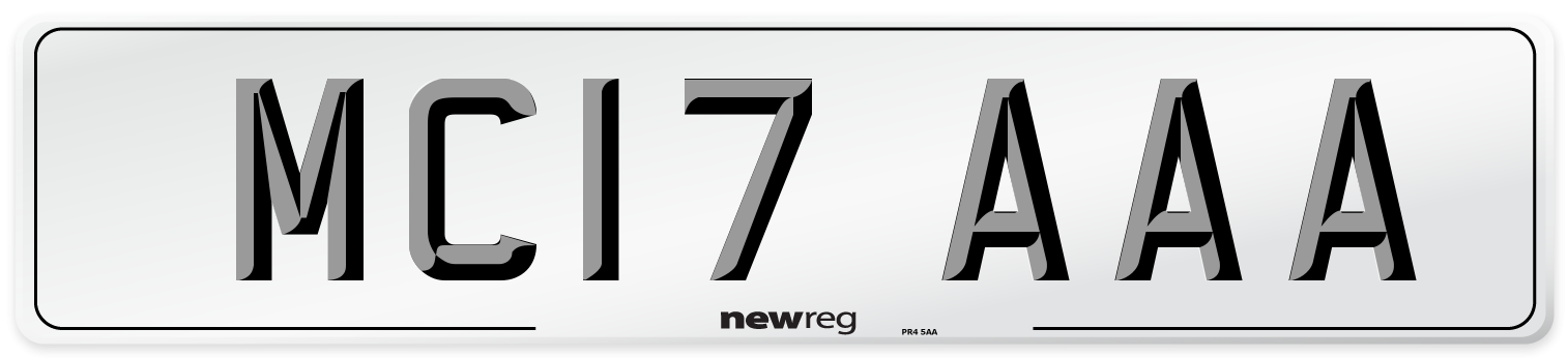 MC17 AAA Front Number Plate