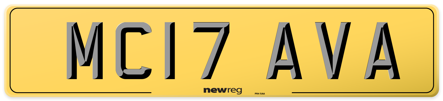 MC17 AVA Rear Number Plate
