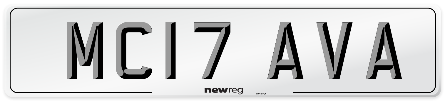 MC17 AVA Front Number Plate