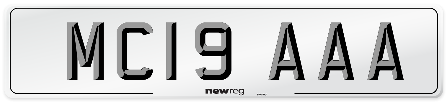 MC19 AAA Front Number Plate