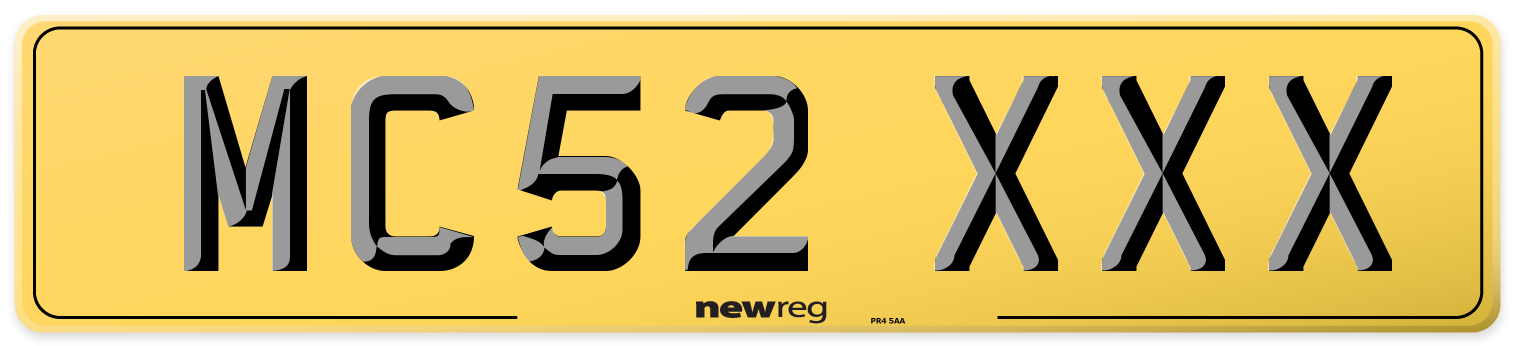 MC52 XXX Rear Number Plate