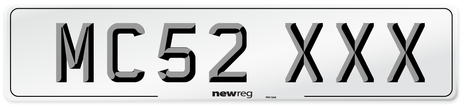 MC52 XXX Front Number Plate