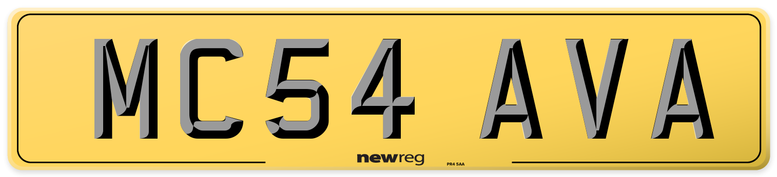 MC54 AVA Rear Number Plate