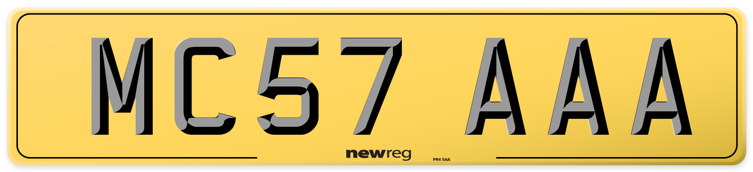 MC57 AAA Rear Number Plate