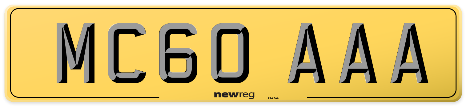 MC60 AAA Rear Number Plate