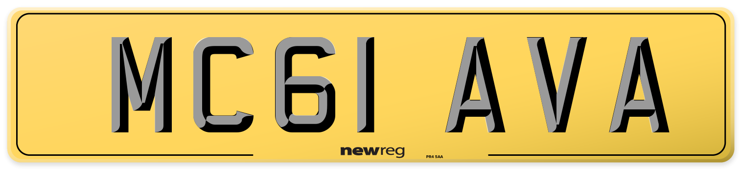 MC61 AVA Rear Number Plate