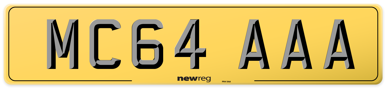 MC64 AAA Rear Number Plate