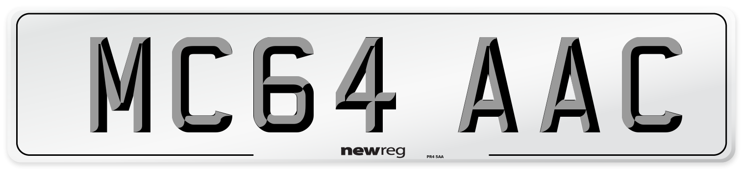 MC64 AAC Front Number Plate