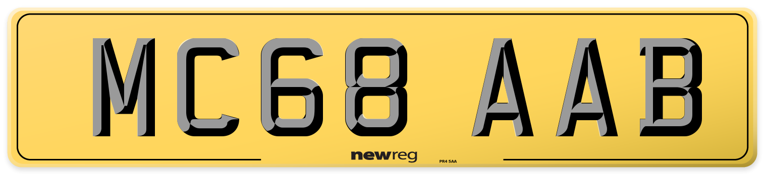 MC68 AAB Rear Number Plate