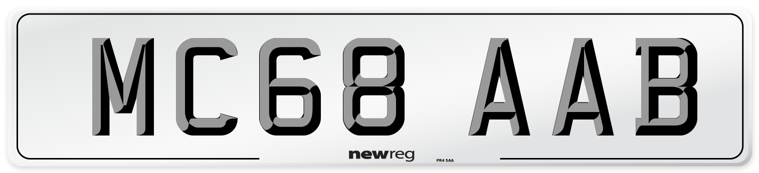 MC68 AAB Front Number Plate