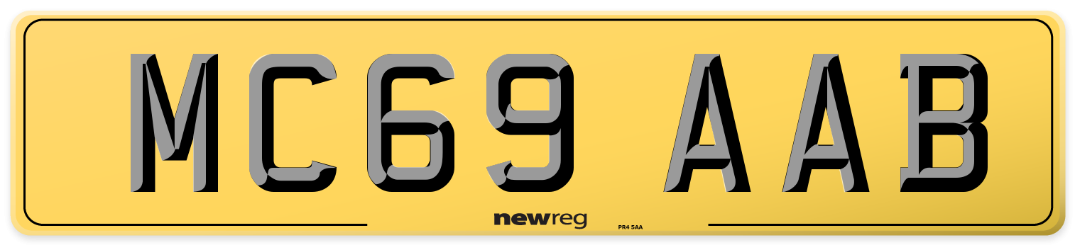 MC69 AAB Rear Number Plate