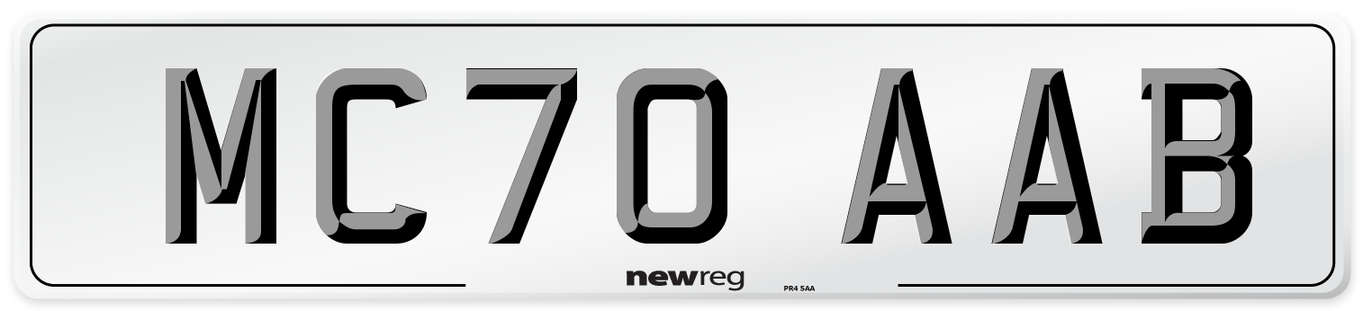 MC70 AAB Front Number Plate