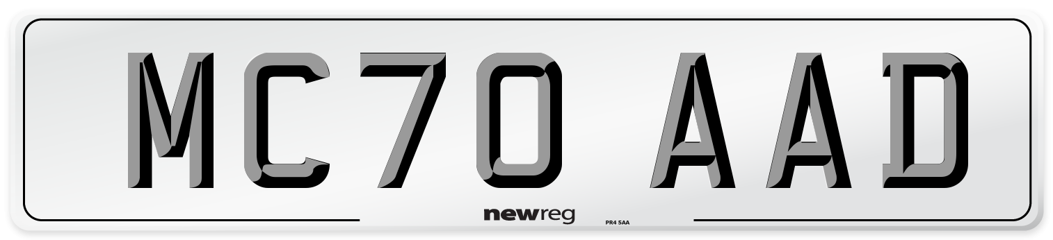 MC70 AAD Front Number Plate