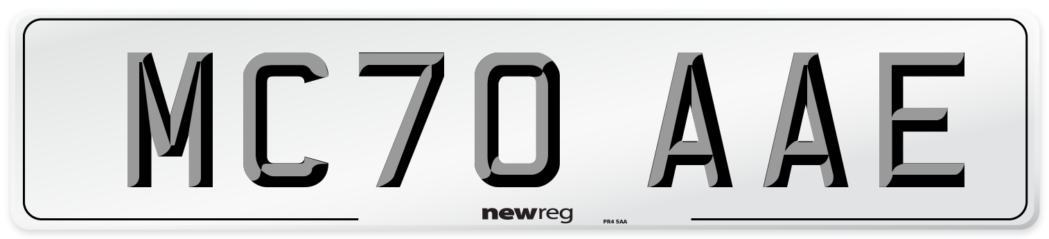 MC70 AAE Front Number Plate