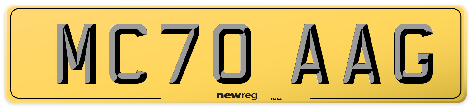 MC70 AAG Rear Number Plate