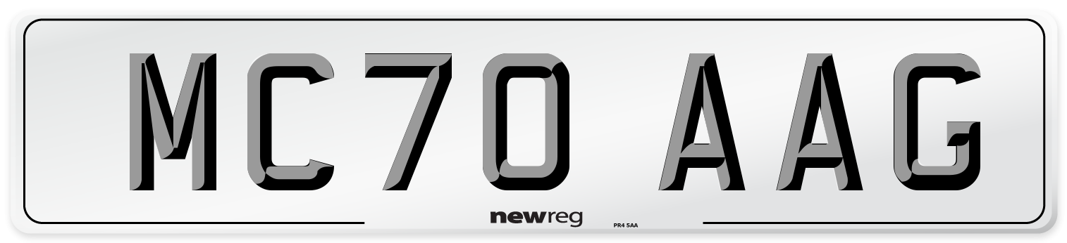 MC70 AAG Front Number Plate