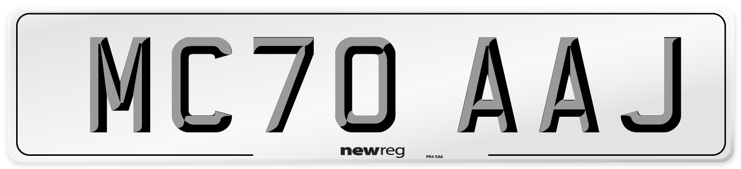 MC70 AAJ Front Number Plate