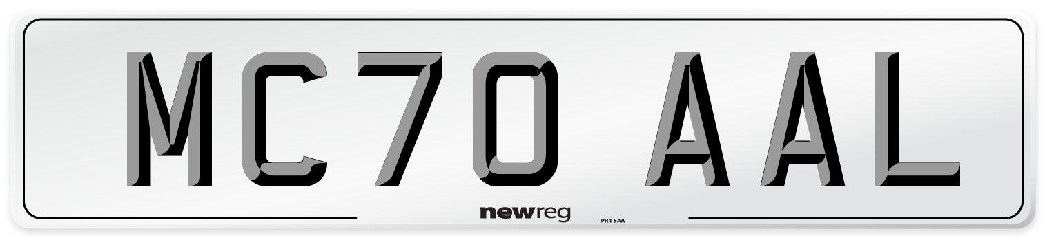 MC70 AAL Front Number Plate