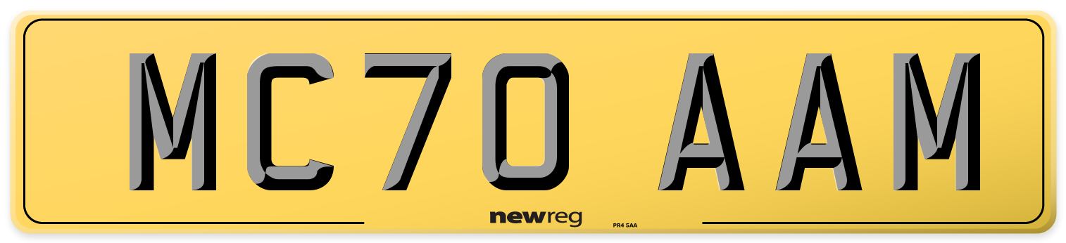 MC70 AAM Rear Number Plate