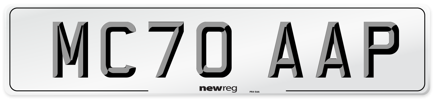 MC70 AAP Front Number Plate