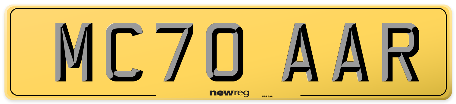MC70 AAR Rear Number Plate