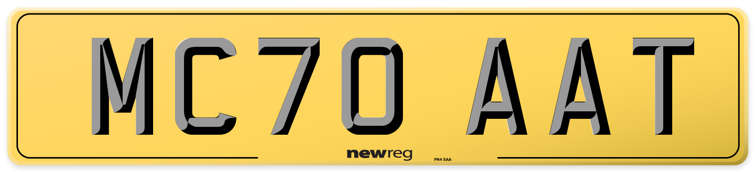 MC70 AAT Rear Number Plate