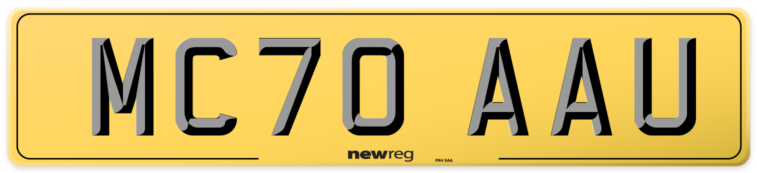 MC70 AAU Rear Number Plate