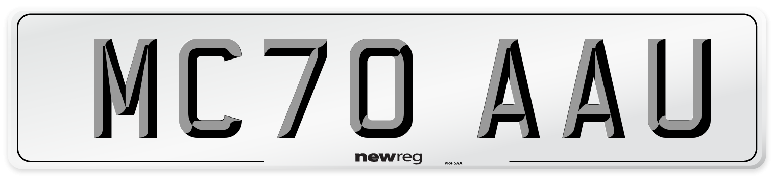 MC70 AAU Front Number Plate