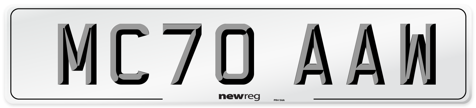 MC70 AAW Front Number Plate