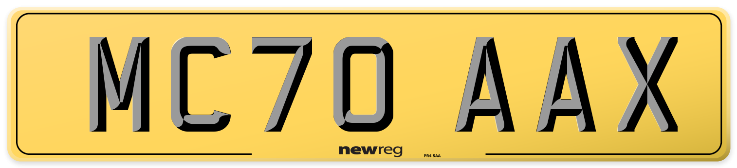 MC70 AAX Rear Number Plate