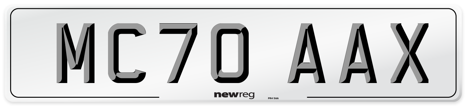 MC70 AAX Front Number Plate