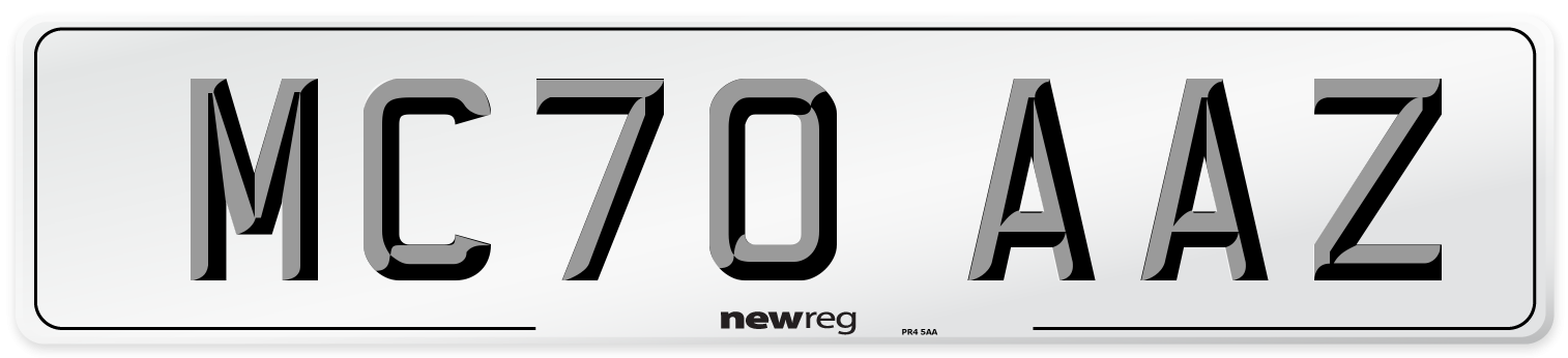 MC70 AAZ Front Number Plate