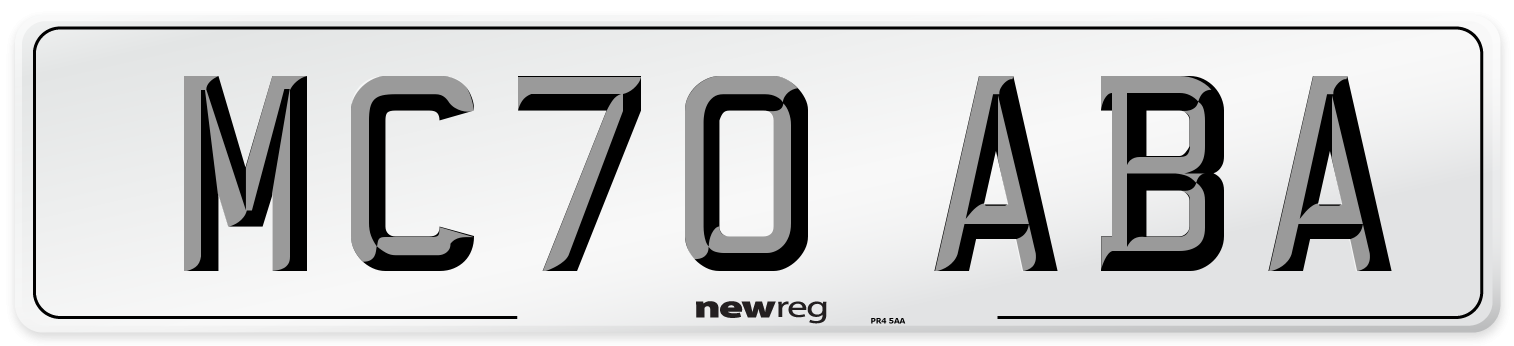 MC70 ABA Front Number Plate