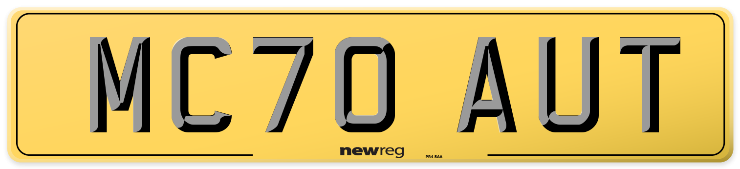 MC70 AUT Rear Number Plate