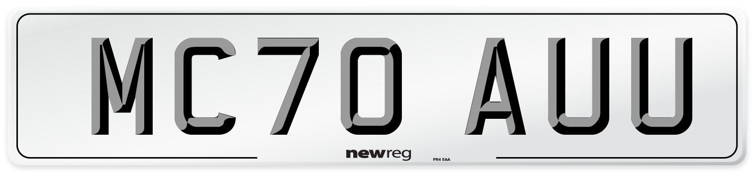 MC70 AUU Front Number Plate