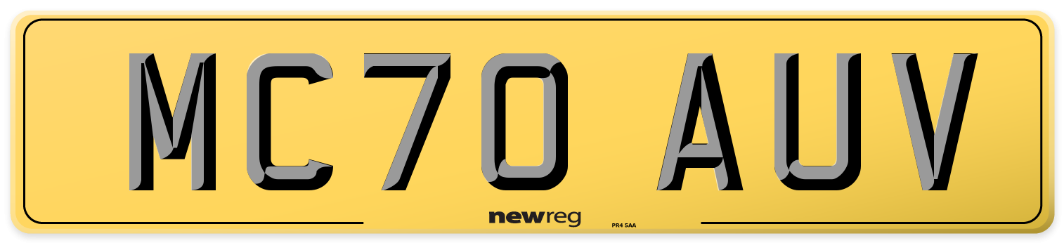 MC70 AUV Rear Number Plate
