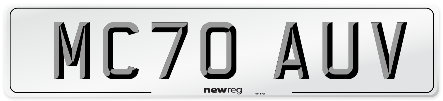 MC70 AUV Front Number Plate
