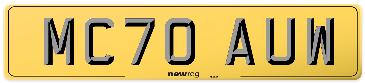 MC70 AUW Rear Number Plate